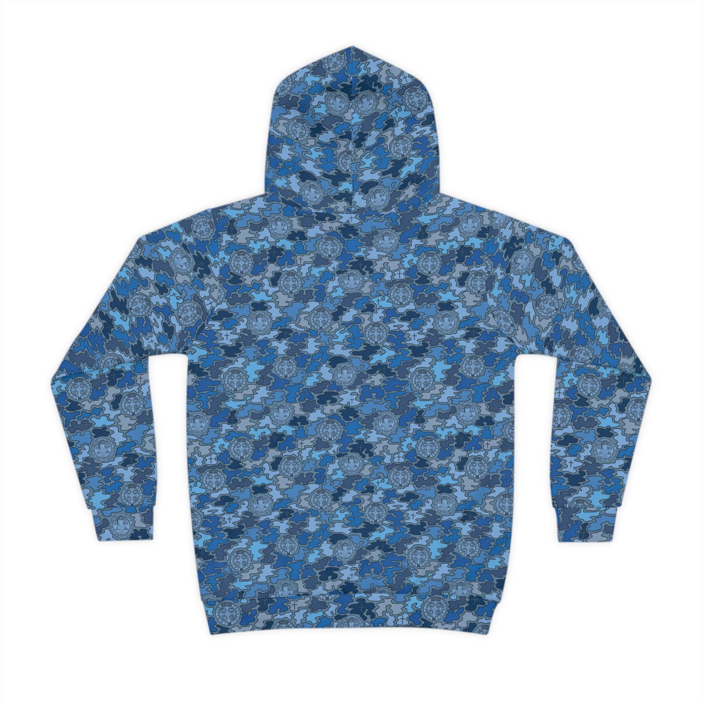 Blue "Catholicamouflage" Children's Hooded Shirt (Sizes 2XS-XL)