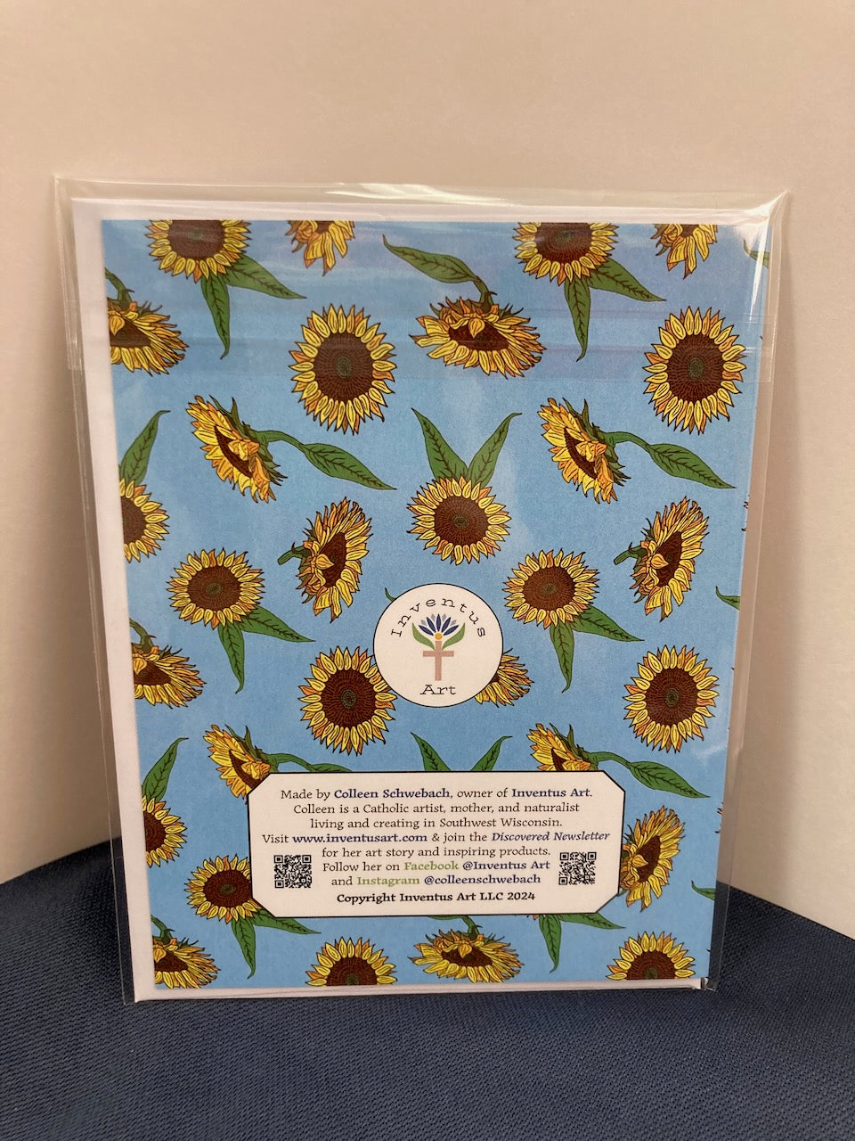 Single "Sunny Day" Greeting Cards with Peel-and-stick Envelopes (A2 size; 5 color choices)