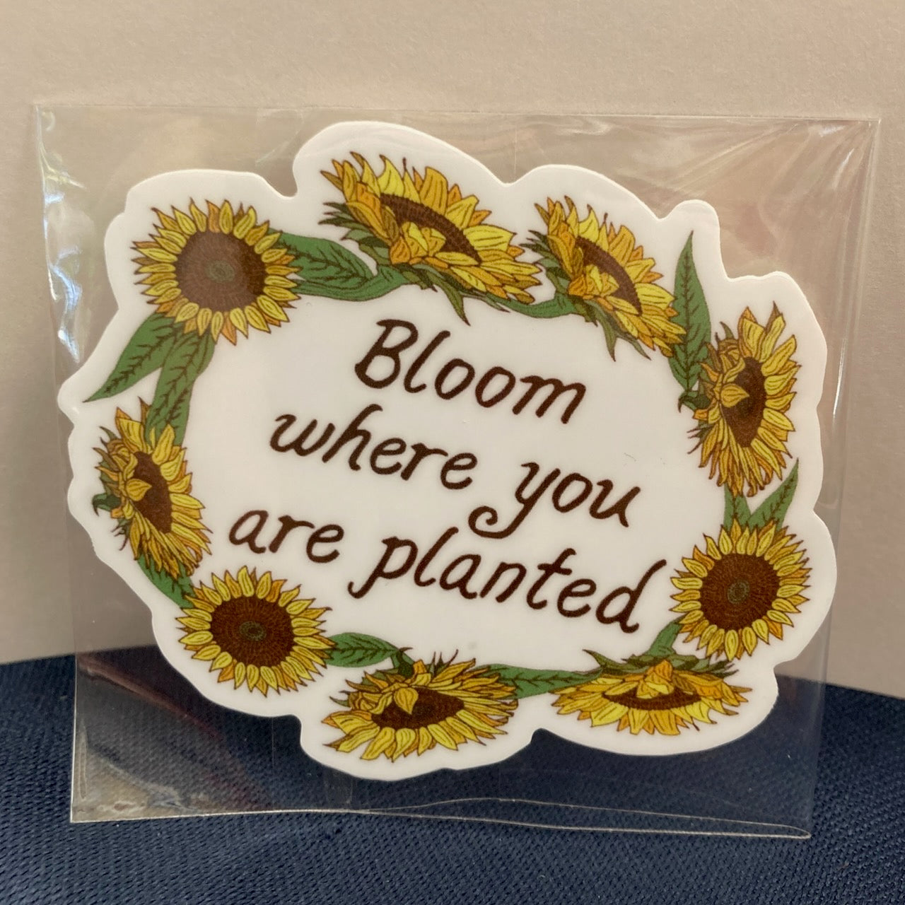 Bloom Where You Are Planted Vinyl Sticker (3″ × 2.54″)