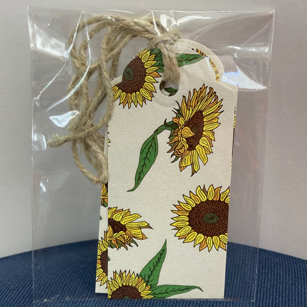 Single set of 4 Sunflower Gift Tags (4-pack, 10 color choices)