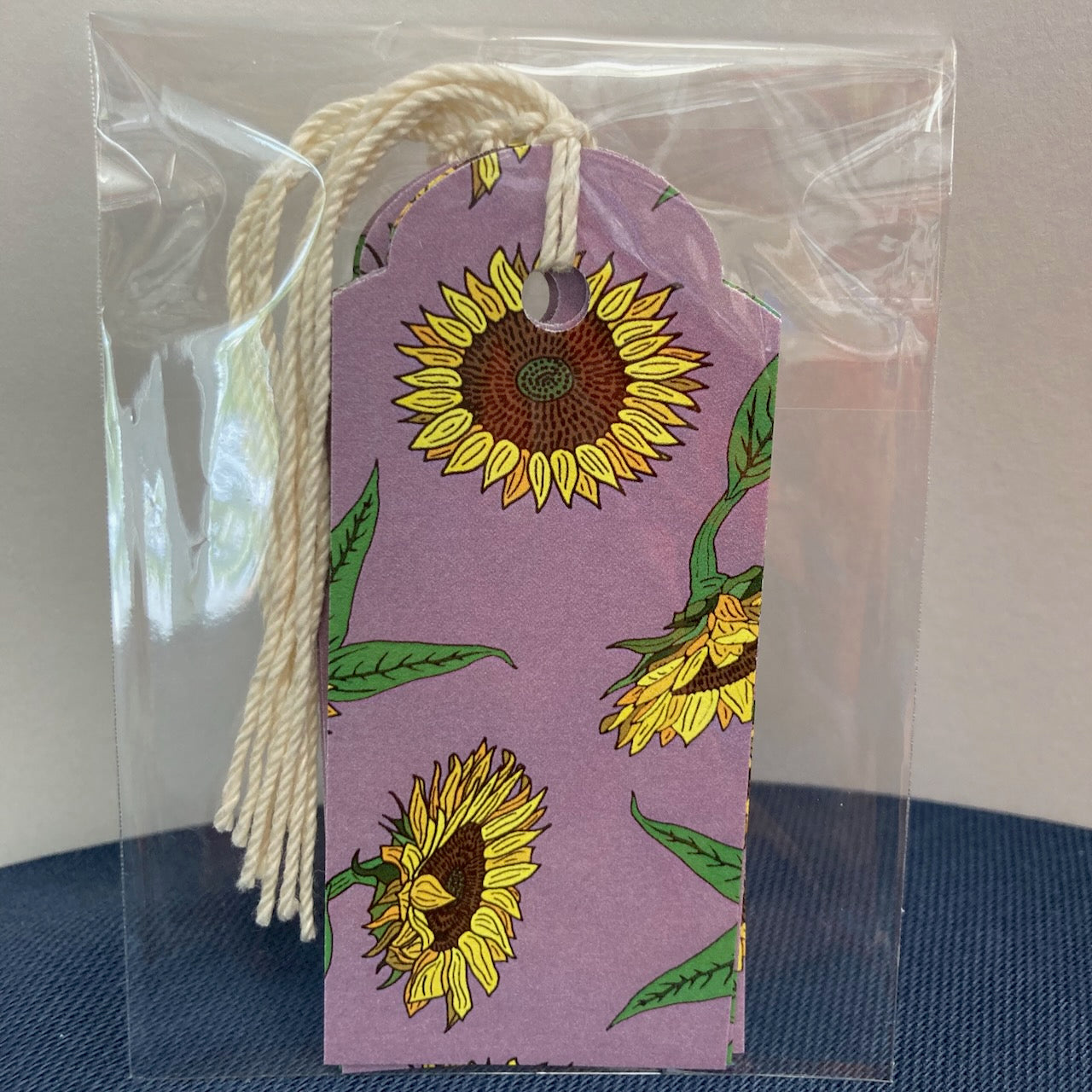 Single set of 4 Sunflower Gift Tags (4-pack, 10 color choices)