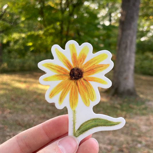 Black-eyed Susan Vinyl Sticker (2.3″ × 3)