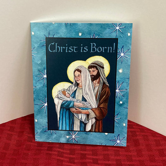 Single "Christ is Born" Christmas Greeting Card (A2)