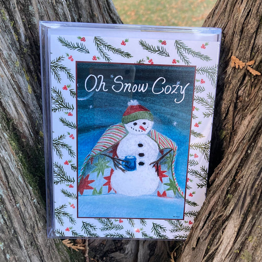 Box of 10 "Oh Snow Cozy" Christmas Greeting Cards (A2)