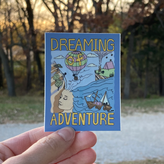 Lavender-Blue Dreaming Adventure Vinyl Sticker (2.32″ × 3″)