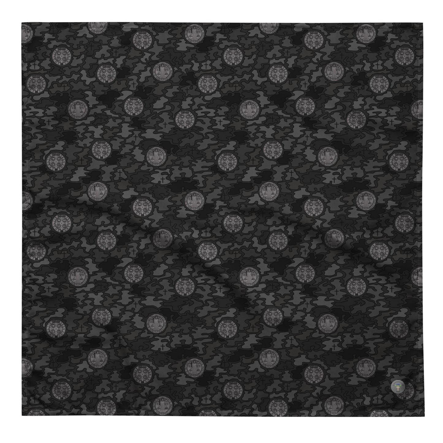 Black "Catholicamouflage" Polyester Bandana (3 sizes)