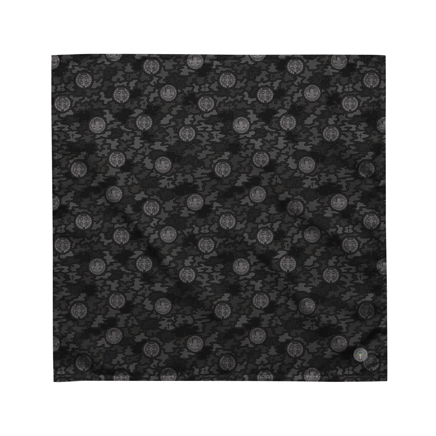 Black "Catholicamouflage" Polyester Bandana (3 sizes)