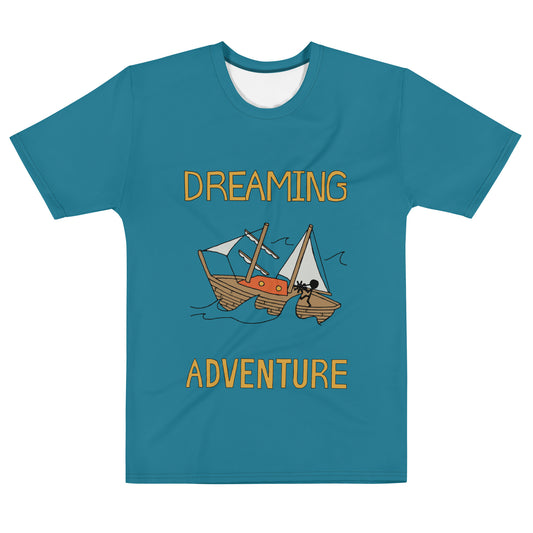 Men's Blue Sailing "Dreaming Adventure" Crew-Neck T-shirt (Size XS-2XL)