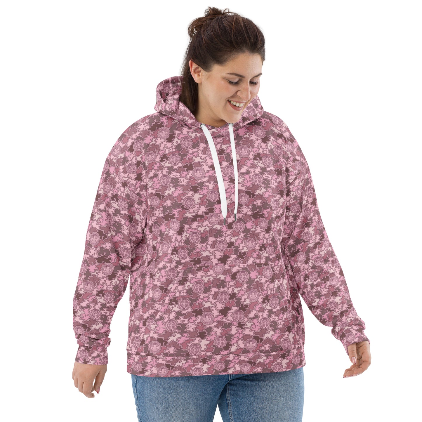 Pink "Catholicamouflage" Unisex Pull-over Hoodie (Size XS-6XL)