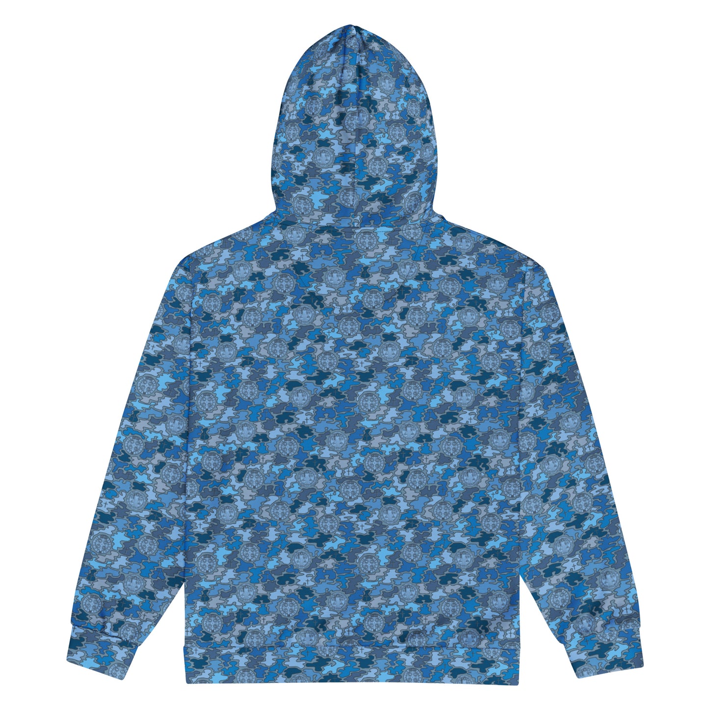 Blue "Catholicamouflage" Unisex Zipper Hoodie (Size XXS-6XL)