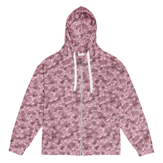 Pink "Catholicamouflage" Unisex Zipper Hoodie (Size XXS-6XL)