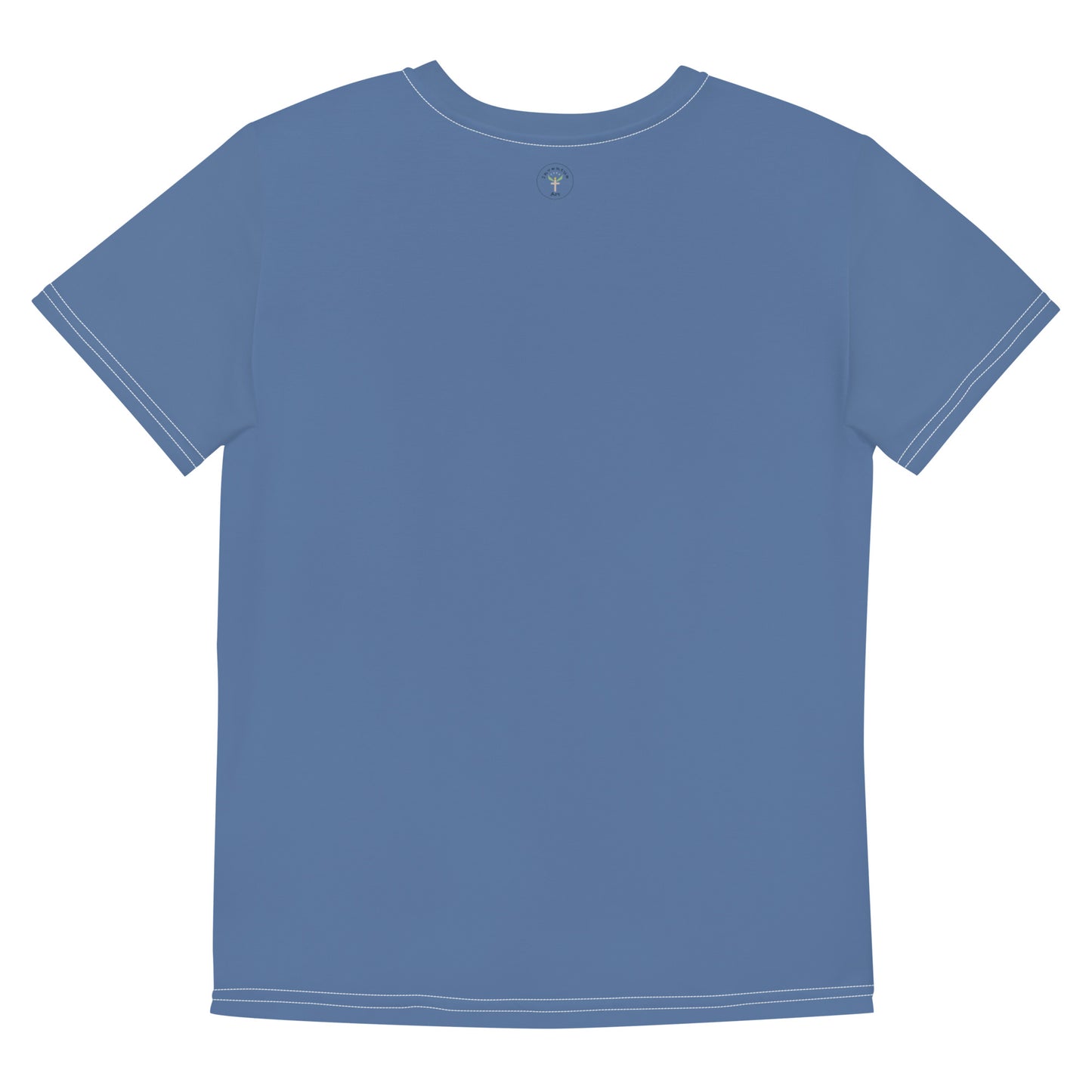 Youth Lavender-Blue "Dreaming Adventure" Short-sleeved Crew Neck T-shirt (Size 8-20)