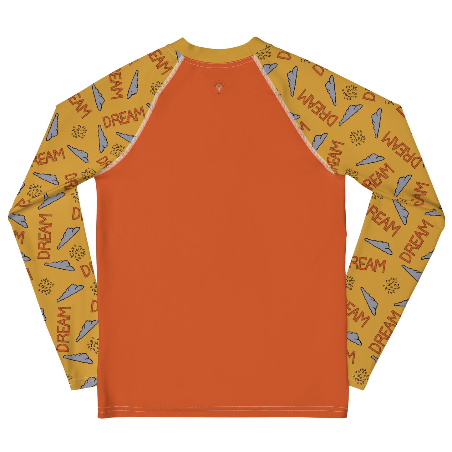 Youth Yellow/Orange Climbing "Dreaming Adventure" Long-Sleeved Rash Guard Shirt (Size 8-20)