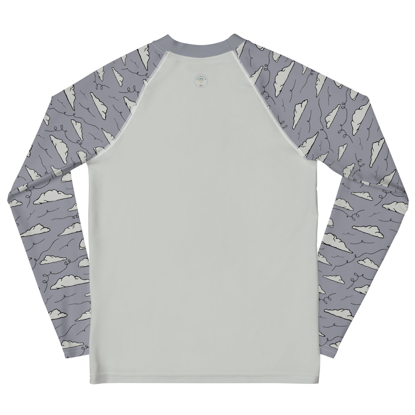 Youth Gray Hot Air Balloon "Dreaming Adventure" Long-Sleeved Rash Guard Shirt (Size 8-20)