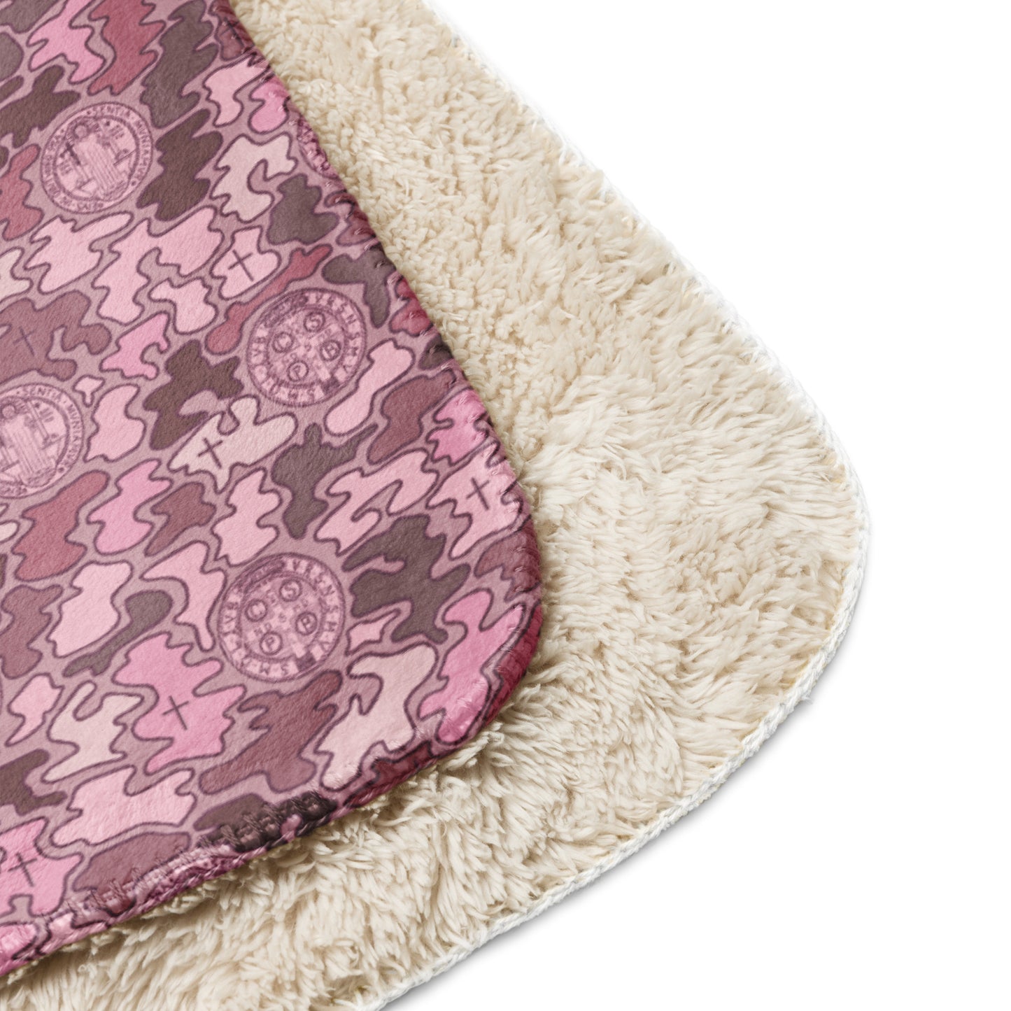 Pink "Catholicamouflage" Sherpa Blanket (60"x80")